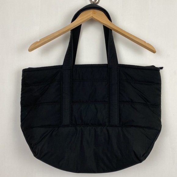 J.Crew Puffer Tote Bag Nylon Logo Black Primaloft - Picture 11 of 11